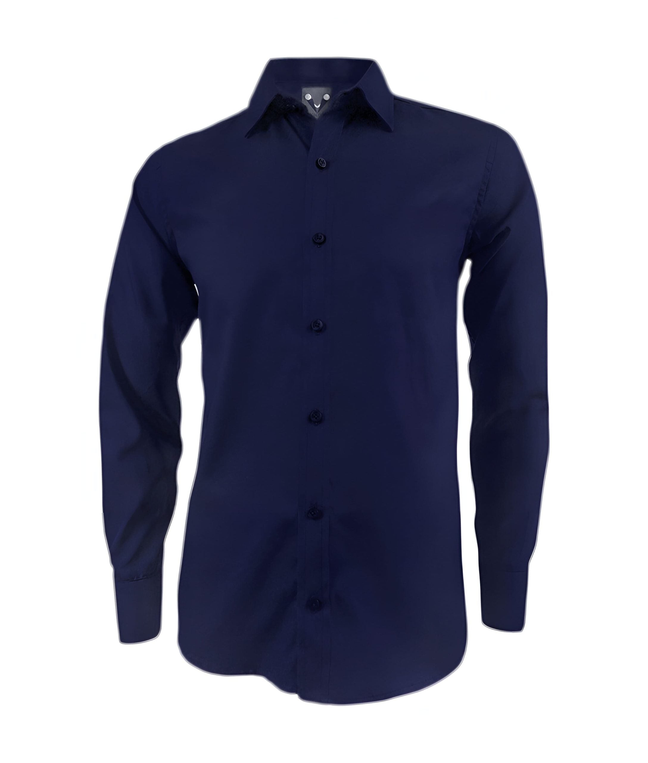 Camisa casual azul oscura sin bolsillo manga larga hombre XS a 10XL