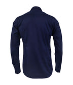 Camisa para corbata azul oscuro manga larga slim para hombre XS a 10XL