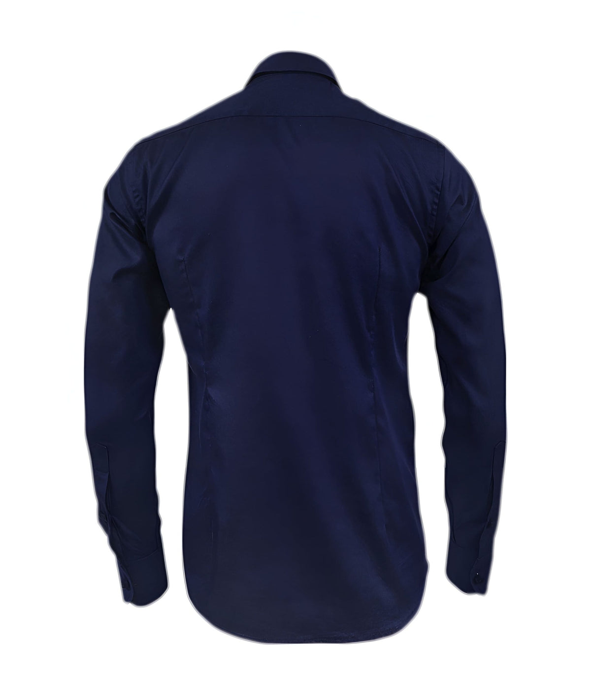 Camisa para corbata azul oscuro manga larga slim para hombre XS a 10XL