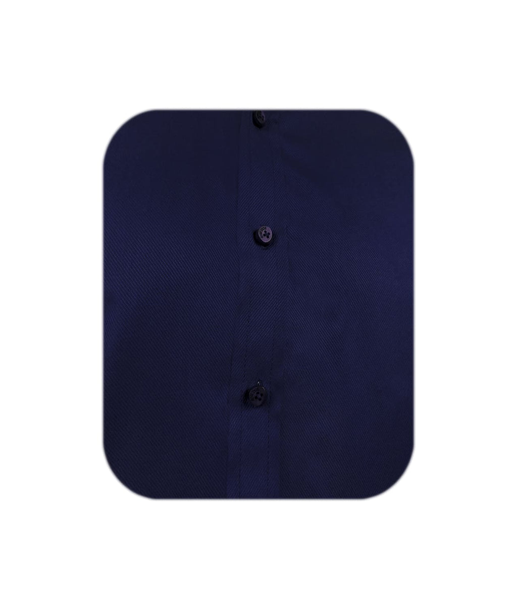 Camisa casual azul oscura sin bolsillo manga larga hombre XS a 10XL