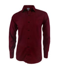 Camisa vino tinto sin bolsillo slim manga larga para hombre XS a 10XL