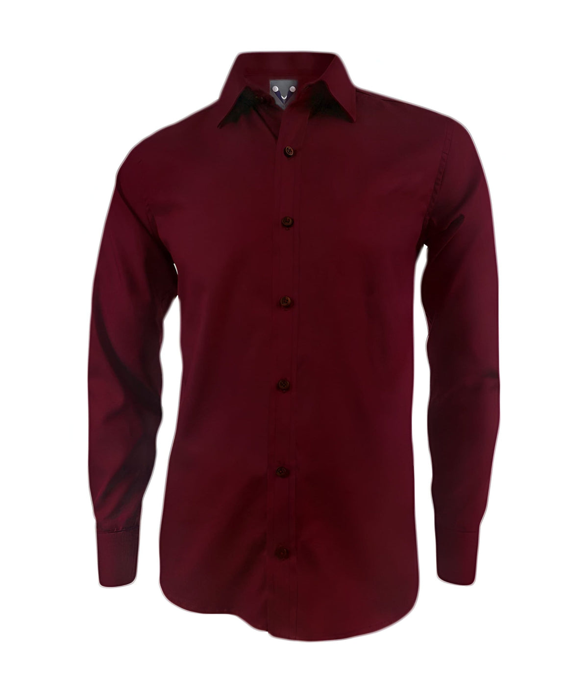 Camisa vino tinto sin bolsillo slim manga larga para hombre XS a 10XL