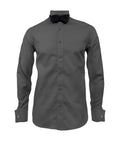 Camisa smoking gris oscuro puño mancornas manga larga hombre XS a 10XL