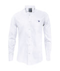 Camisa en oxford blanca manga larga slim fit para hombre XS a 10XL