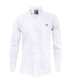 Camisa en oxford blanca manga larga slim fit para hombre XS a 10XL
