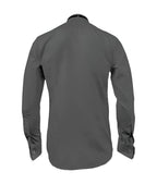 Camisa smoking gris oscuro puño mancornas manga larga hombre XS a 10XL