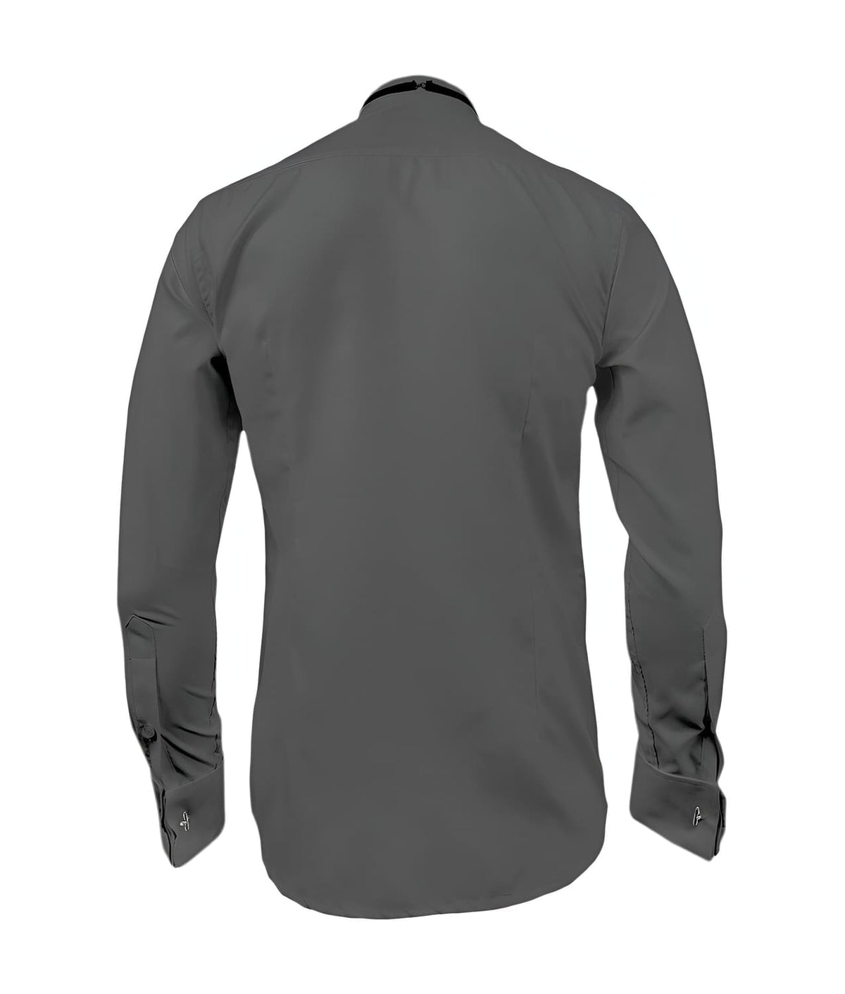 Camisa smoking gris oscuro puño mancornas manga larga hombre XS a 10XL