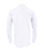 Camisa en oxford blanca manga larga slim fit para hombre XS a 10XL