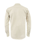 Camisa en oxford beige manga larga slim fit para hombre XS a 10XL