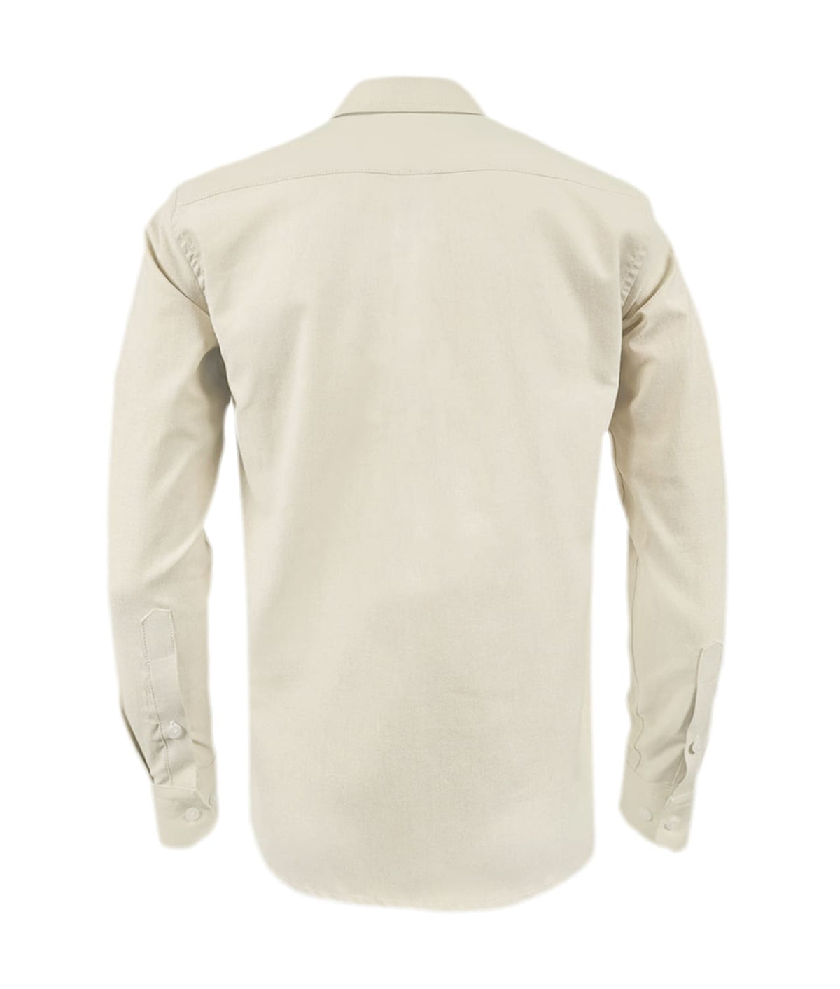 Camisa en oxford beige manga larga slim fit para hombre XS a 10XL
