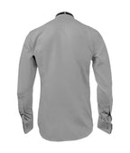 Camisa smoking cuello pajarito gris claro puño mancornas manga larga hombre XS a 10XL