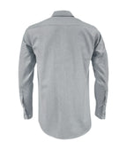 Camisa en oxford gris con bolsillo manga larga slim hombre XS a 10XL