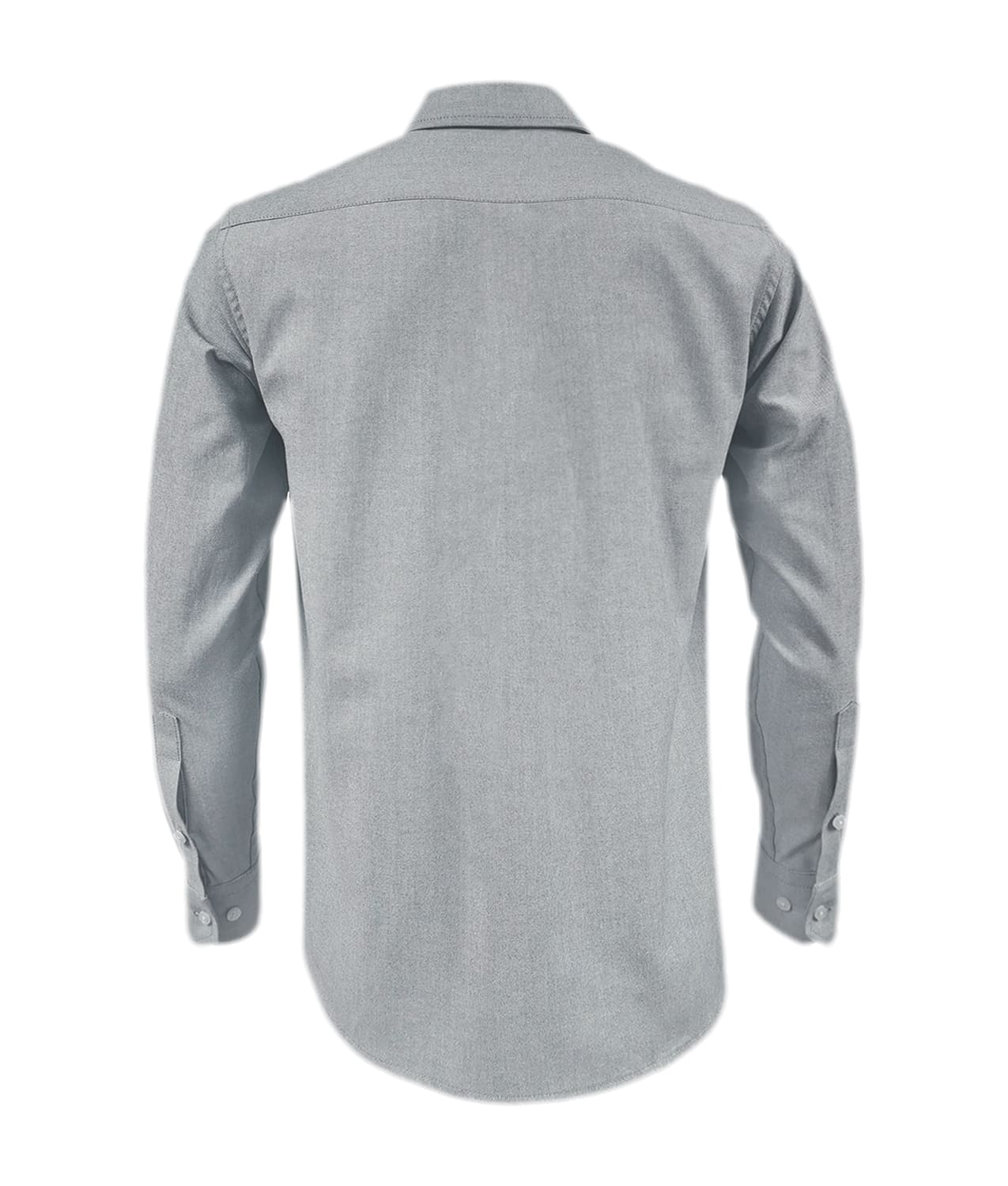 Camisa en oxford gris con bolsillo manga larga slim hombre XS a 10XL