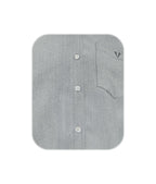 Camisa en oxford gris con bolsillo manga larga slim hombre XS a 10XL
