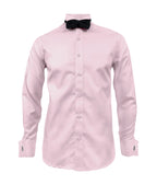 Camisa smoking rosada puño mancornas manga larga hombre XS a 10XL
