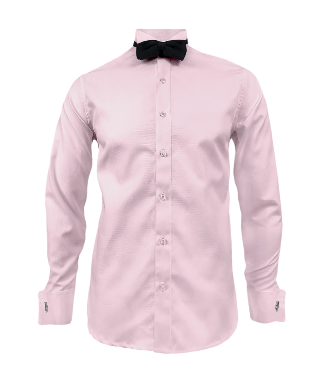 Camisa smoking rosada puño mancornas manga larga hombre XS a 10XL