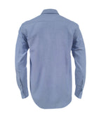 Camisa en oxford azul con bolsillo manga larga slim hombre XS a 10X