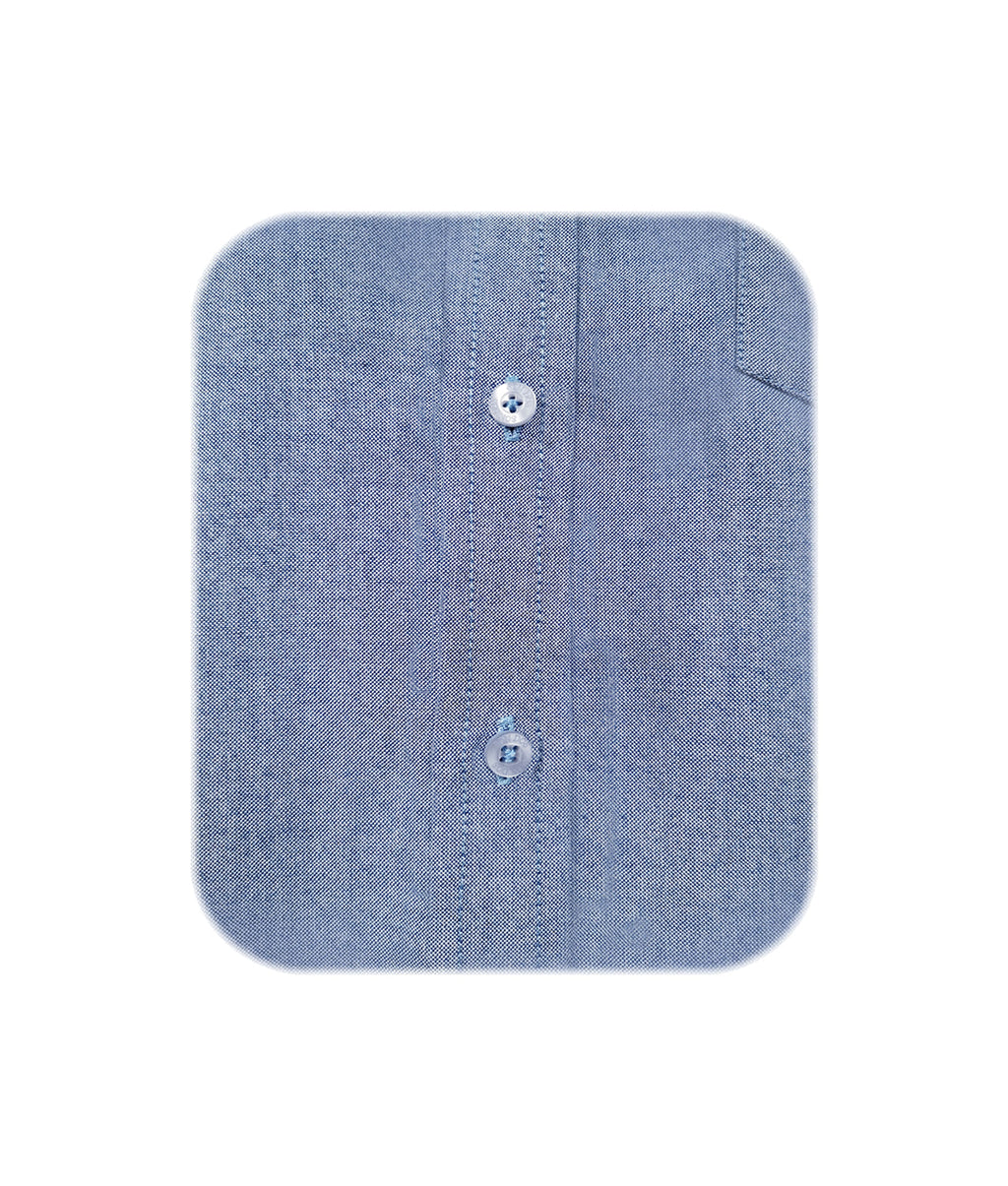 Camisa en oxford azul con bolsillo manga larga slim hombre XS a 10X