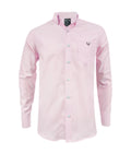 Camisa en oxford rosada manga larga slim fit para hombre XS a 10XL