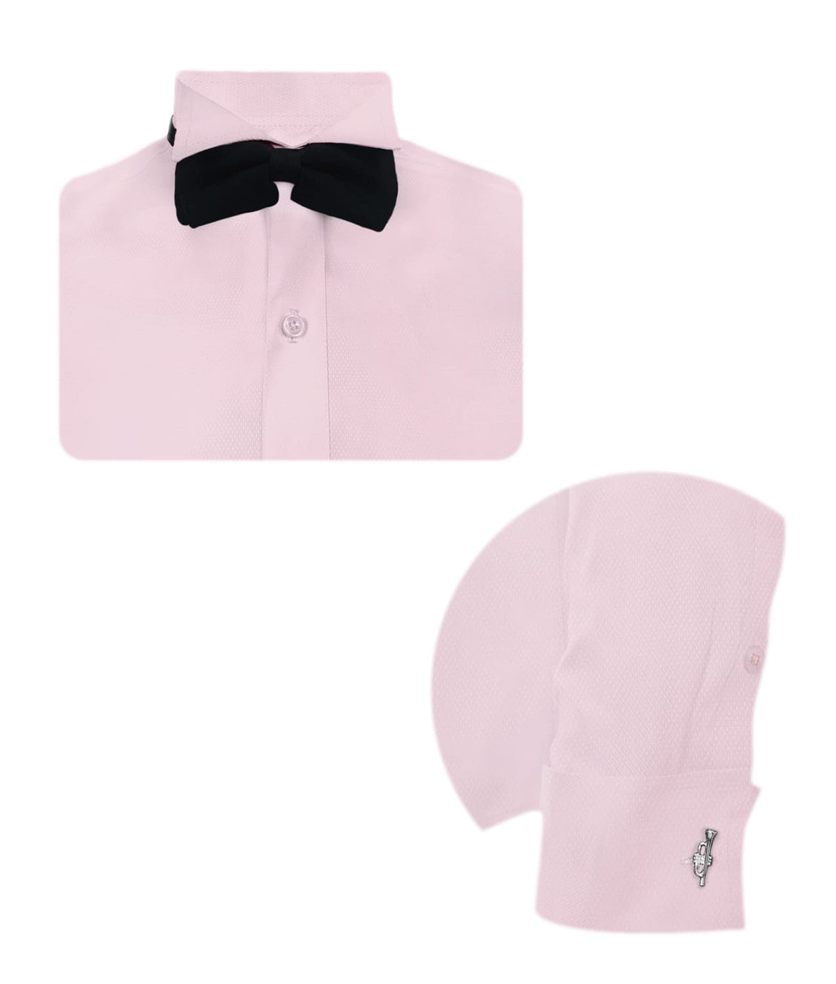 Camisa smoking rosada puño mancornas manga larga hombre XS a 10XL