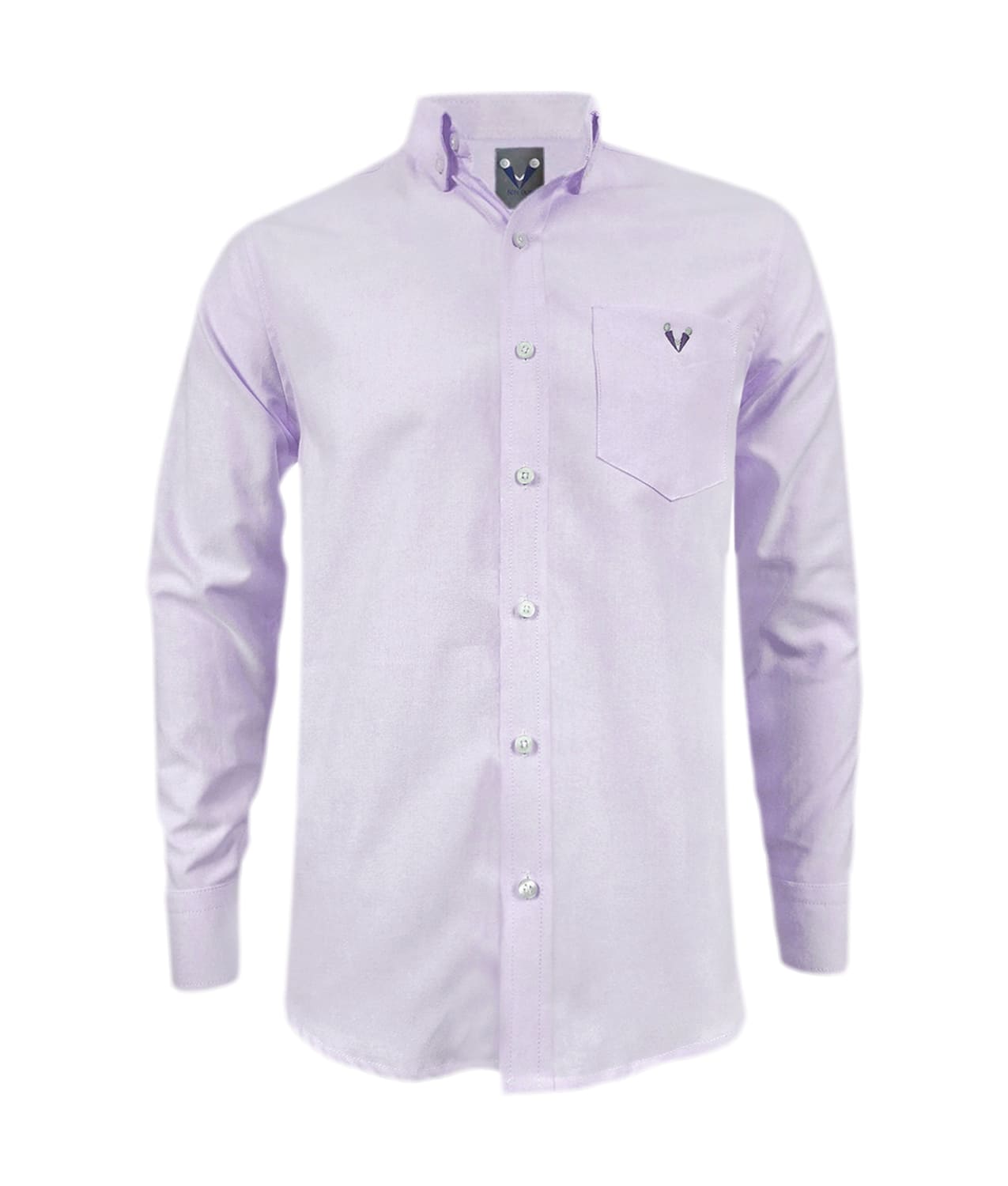 Camisa en oxford lila con bolsillo manga larga slim hombre XS a 10XL