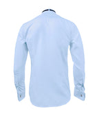 Camisa smoking azul claro puño mancornas manga larga hombre XS a 10XL