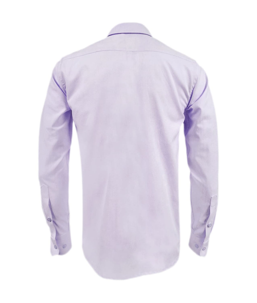 Camisa en oxford lila con bolsillo manga larga slim hombre XS a 10XL