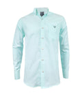 Camisa oxford verde aguamarina slim fit manga larga hombre XS a 10XL