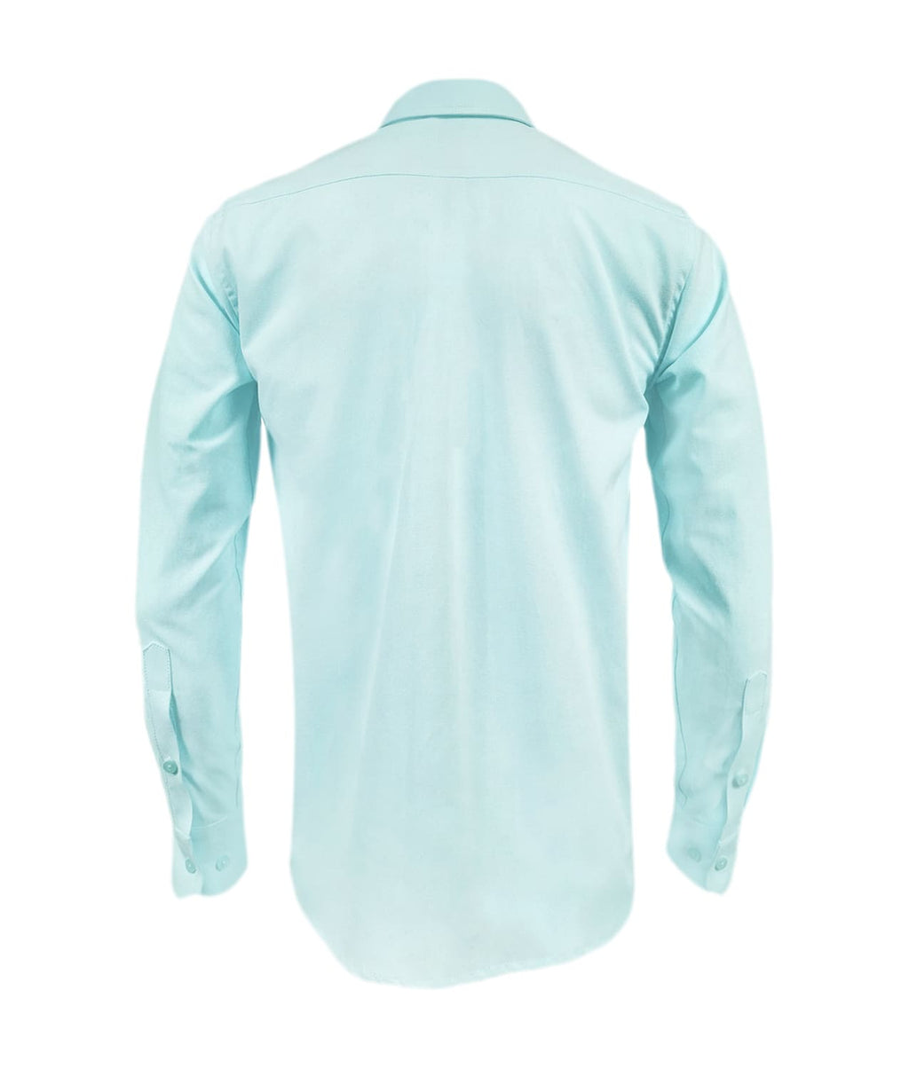 Camisa oxford verde aguamarina slim fit manga larga hombre XS a 10XL