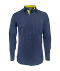 Camisa en denim con contraste slim fit manga larga hombre Talla Grande