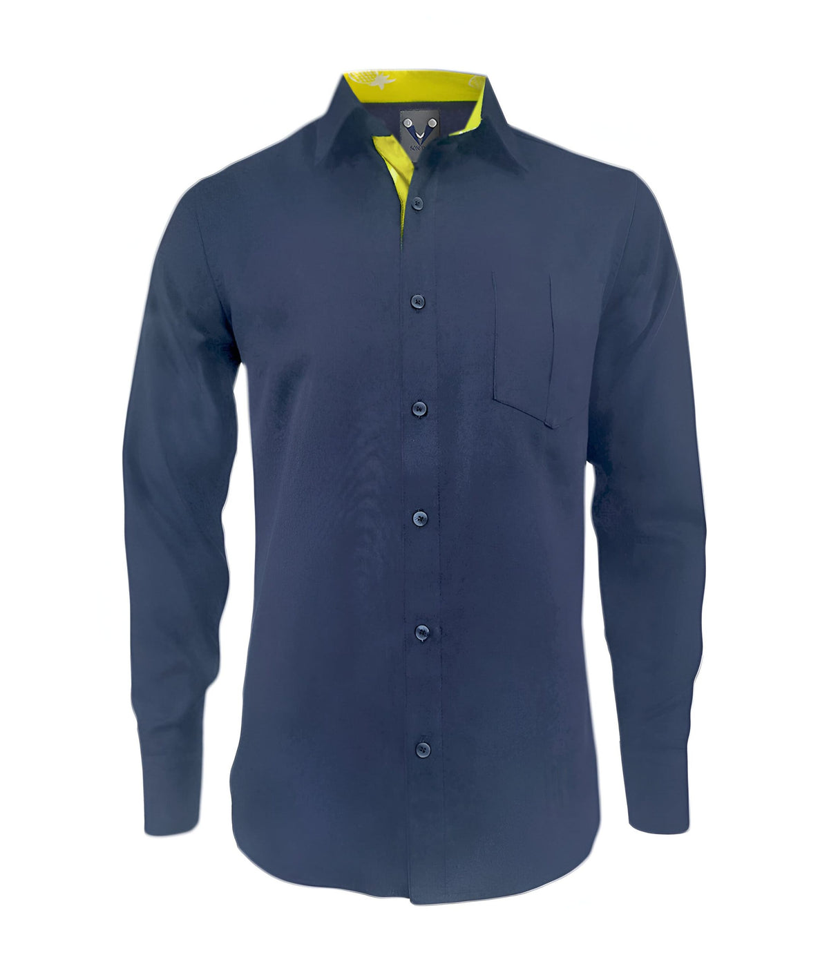 Camisa en denim con contraste slim fit manga larga hombre Talla Grande