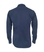 Camisa en denim con contraste slim fit manga larga hombre Talla Grande