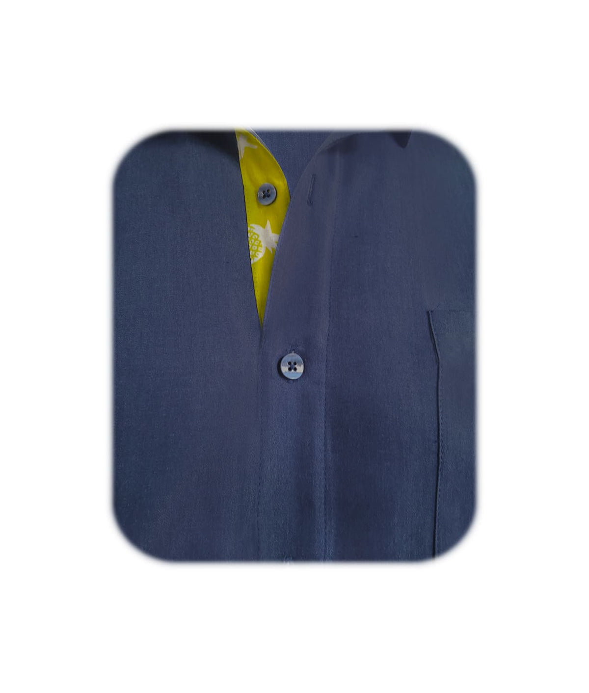 Camisa en denim con contraste slim fit manga larga hombre Talla Grande