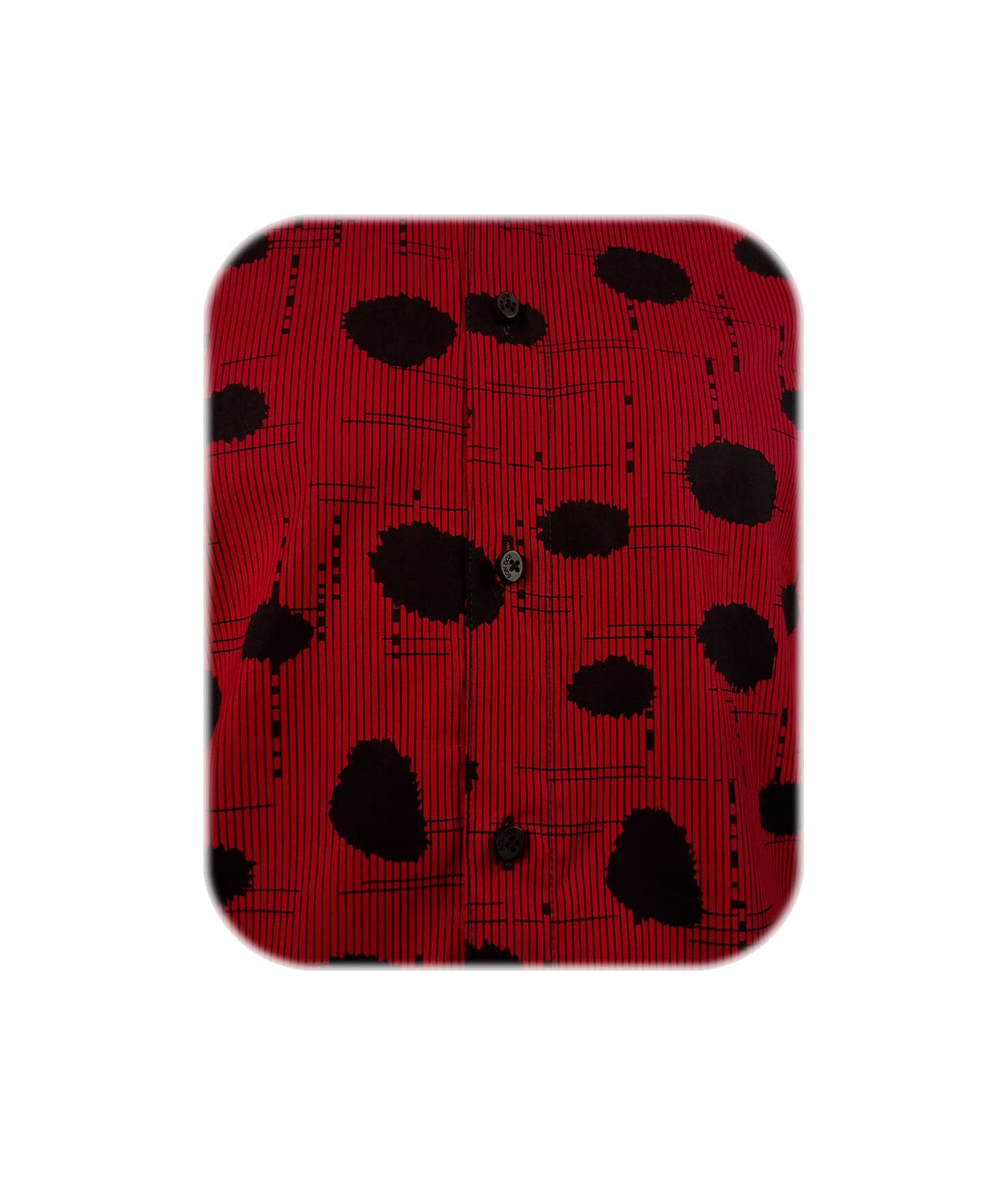 Camisa roja con estampado negro manga larga slim para hombre XS a 10XL