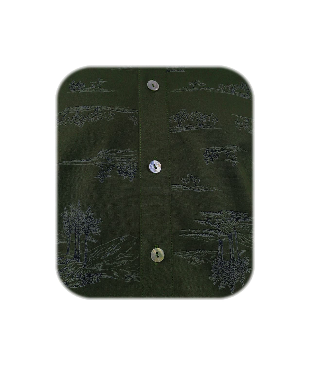 Camisa verde estampada slim fit manga larga hombre XS a 10XL