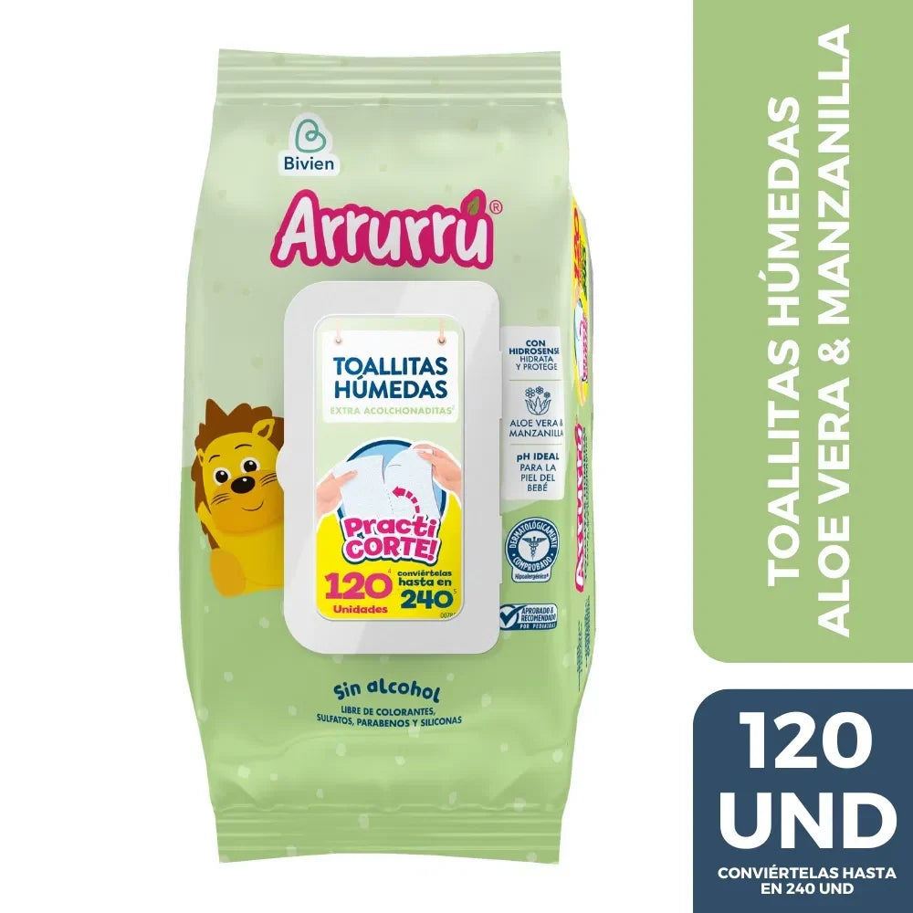 Arrurru Wipes Aloe Vera y Manzanilla 120uds 156802 22.36 lb