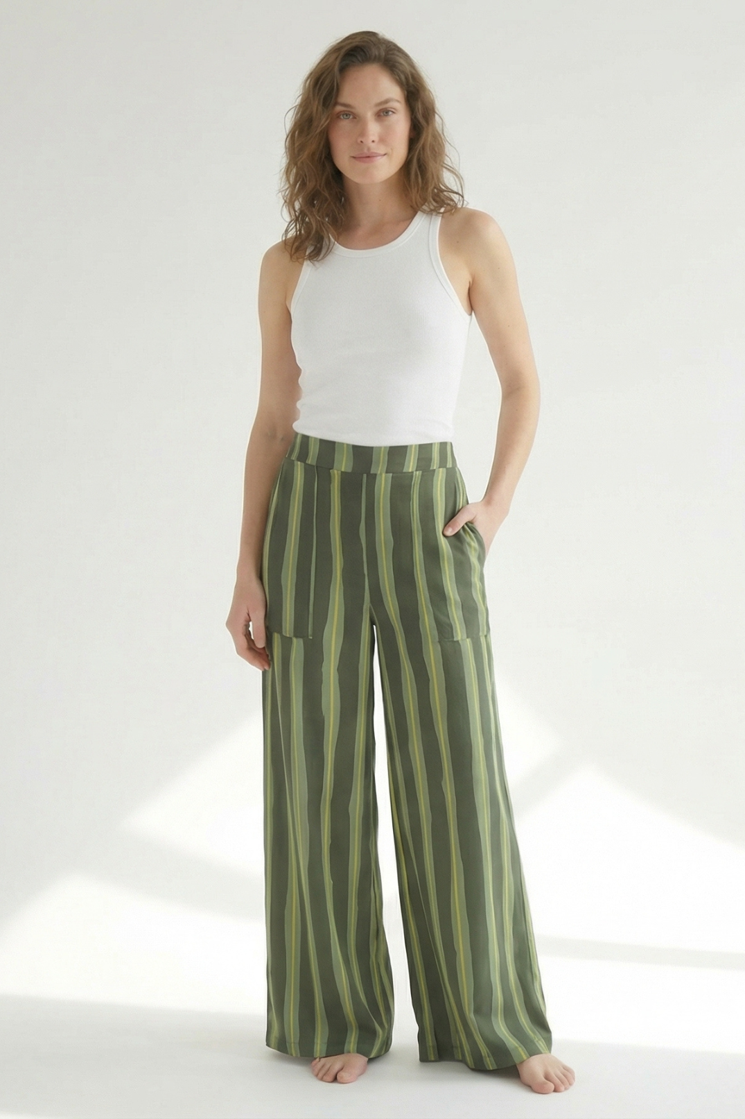 Pantalon Igua Rayas Verde - ropa mujer Colombia OchoCinco