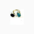 Anillo de plata 925 con piedra de larimar y bolivianita