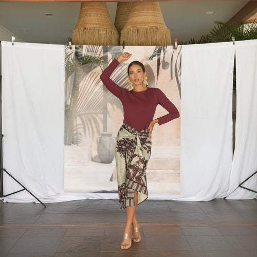 Pareo Sarong 003 – Tropical Burgundy