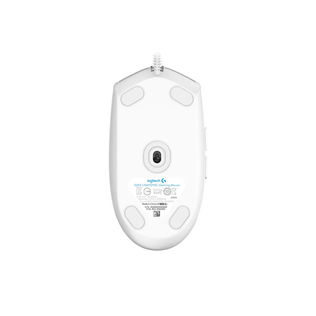 MOUSE GAMING LOGITECH G203 LIGHTSYNC USB WHITE