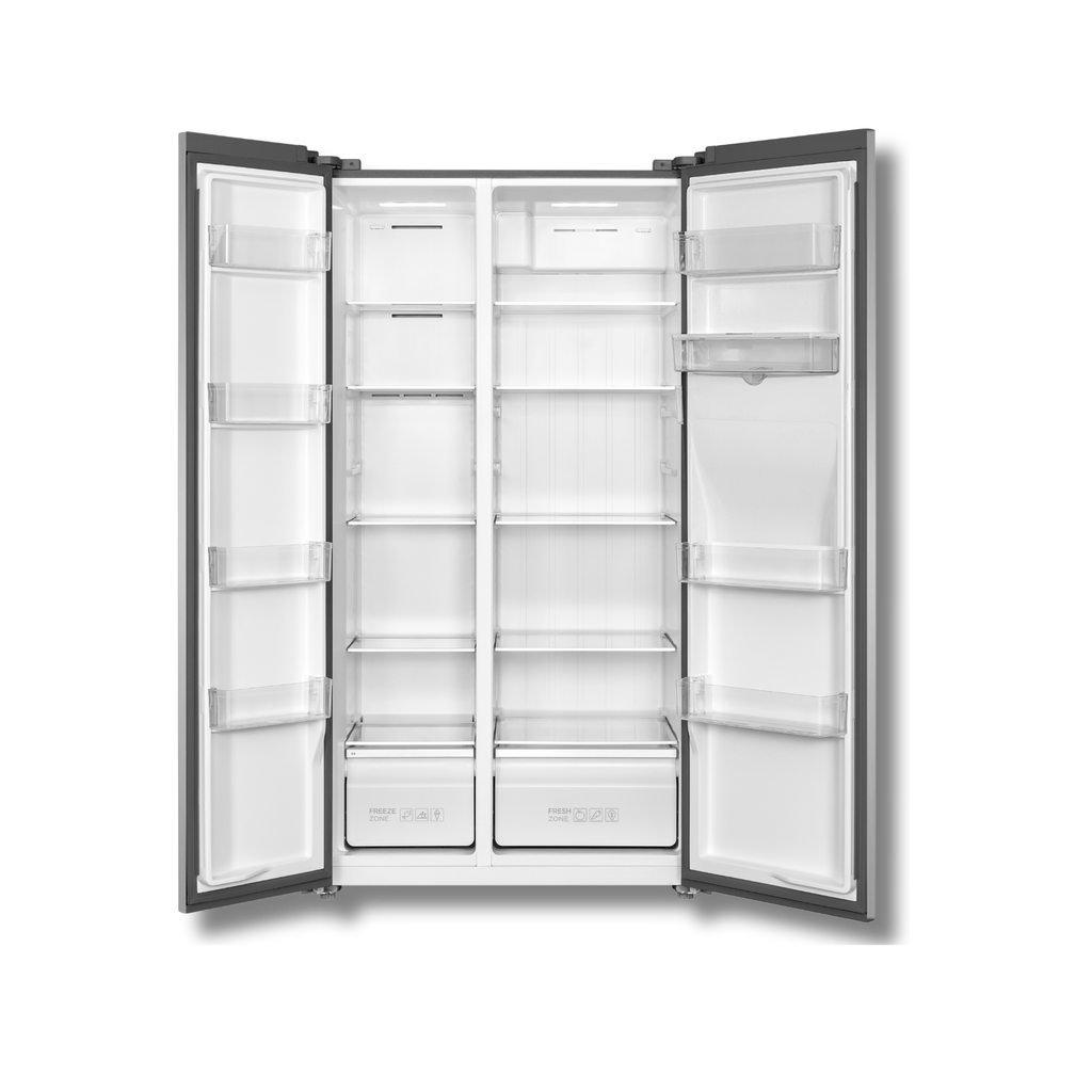 Refrigeradora Side by Side TCL M/P520SBN 18 cu.ft. Inverter con Dispensador de Agua Plateado