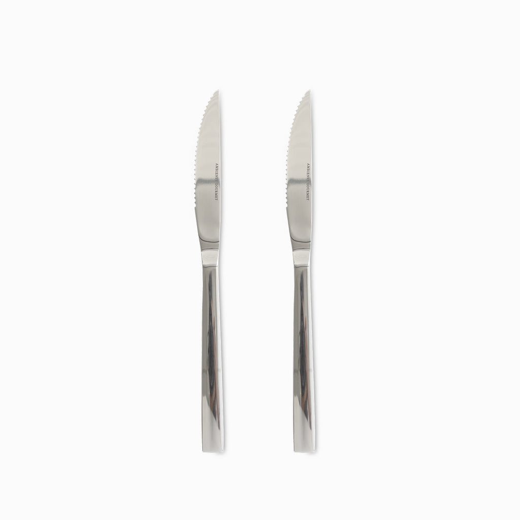 Cuchillos para carnes cuadrato set x 2