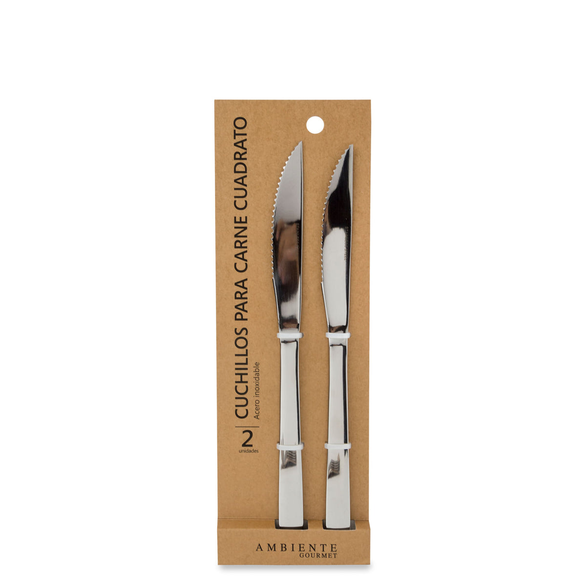 Cuchillos para carnes cuadrato set x 2