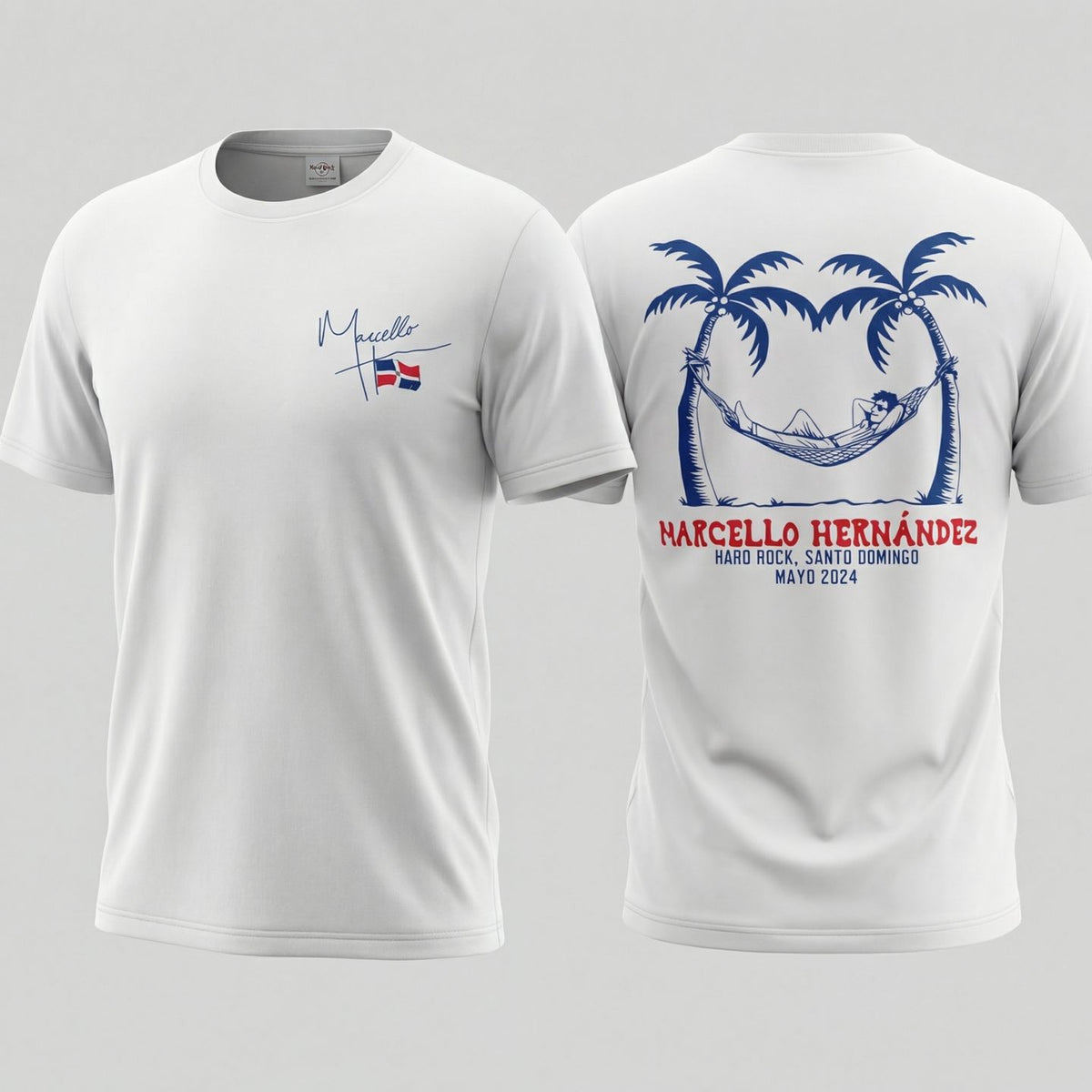 Camiseta Marcello Hernández - Hard Rock, Santo Domingo, Mayo 2024"