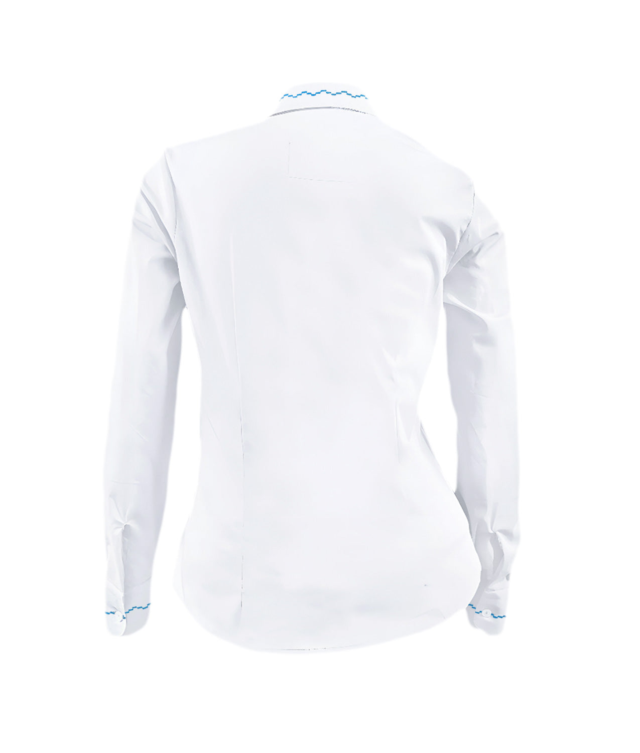 Camisa Blusa Blanca Bordada botonadura escondida Azul Mujer XS a 10XL