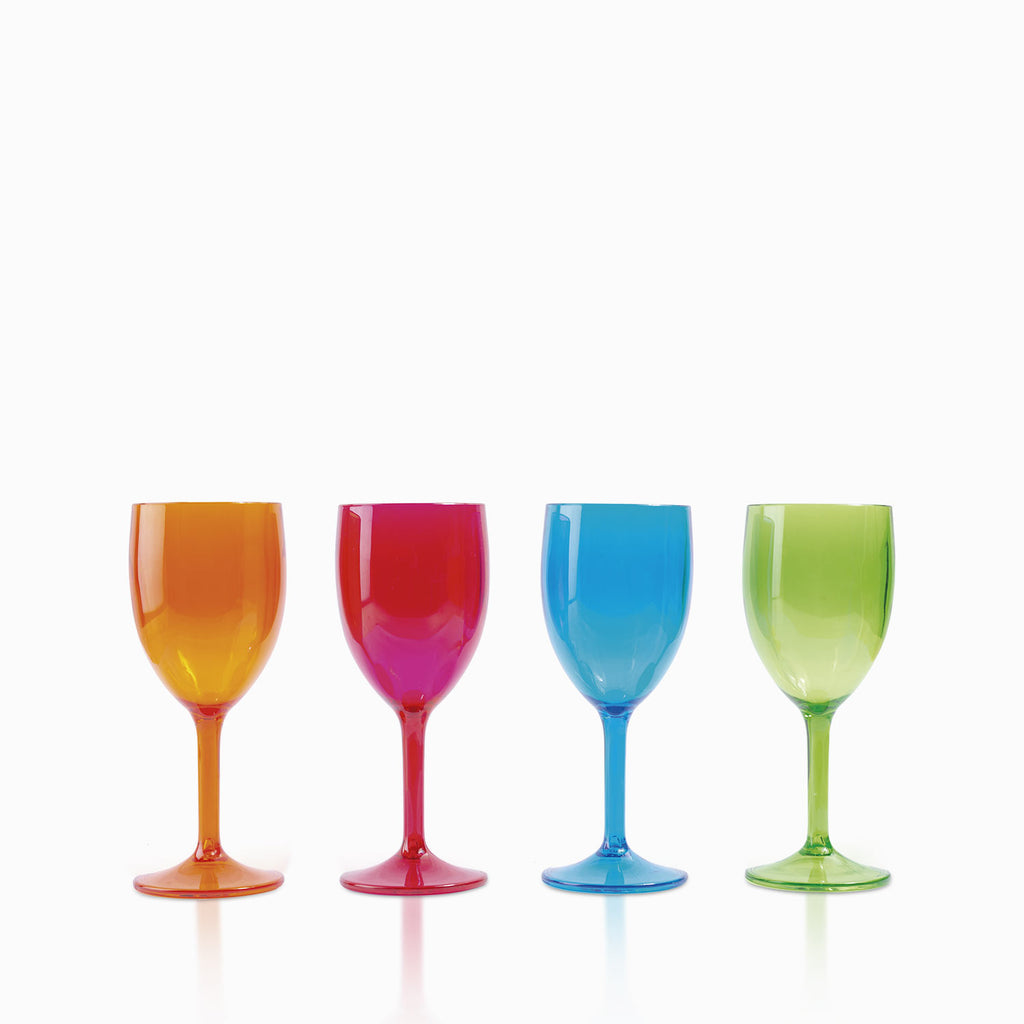 Copas de vino en colores flexi set x 4