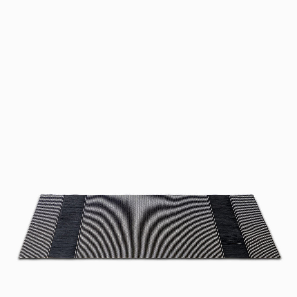 Individual franjas negro pvc