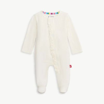 Pijama Magnetic Footie Blanca Volantes