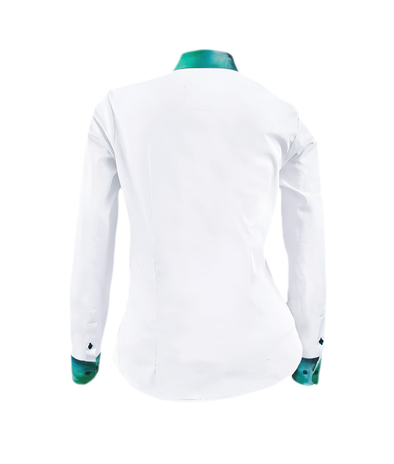 Camisa Blusa Blanca Tie Dye Tono Azul con Verde Mujer XS a 10XL