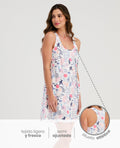 Batola para mujer St Even con estampado colorido, silueta atlética semiajustada y tejido ligero para dormir.